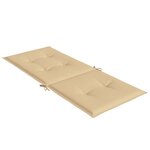 vidaXL Coussins de chaise à dossier haut lot de 2 beige mélangé tissu