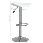vidaXL Tabourets de bar lot de 2 blanc acier chromé et cuir artificiel