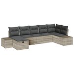 vidaXL Ensemble de canapé de jardin 7 pièces avec coussins gris clair en rotin synthétique