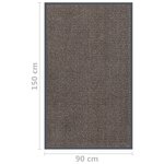 vidaXL Paillasson touffeté 90x150 cm Marron foncé
