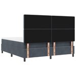 vidaXL Lit Box Spring avec Matelas & Banc Gris Foncé 180x200 cm Velours