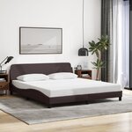 vidaXL Cadre de lit sans matelas marron foncé 160x200 cm tissu