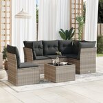 vidaXL Salon de jardin 6 Pièces avec coussins gris clair résine tressée