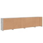 vidaXL Buffet avec lumières LED gris béton 283x37x67 cm