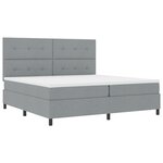 vidaXL Lit à ressorts avec Matelas Gris Clair 200x200 cm Tissu