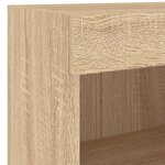 vidaXL Table de chevet murale avec lumières LED chêne sonoma