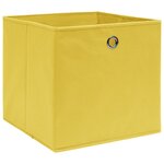 vidaXL Boîtes de rangement 10 Pièces Jaune 32x32x32 cm Tissu