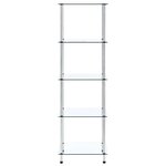 vidaXL Étagère 5 niveaux Transparent 40x40x130 cm Verre trempé