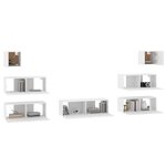 vidaXL Ensemble de meubles TV 7 Pièces Blanc Bois d'ingénierie