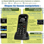 Le classic initial 4G, téléphone portable senior 100% ADAPTIF et Débloqué