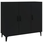 vidaXL Buffet noir 90x34x80 cm bois d'ingénierie