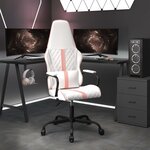vidaXL Chaise de jeu Blanc et rose Similicuir