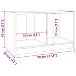 vidaXL Meuble TV Noir 70x33x42 cm Bois de pin massif