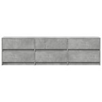 vidaXL Meuble TV avec LED gris béton 180x34x50 cm bois d'ingénierie