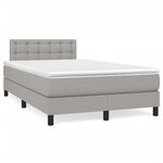 vidaXL Sommier à lattes de lit et matelas gris clair 120x190 cm tissu