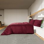 vidaXL Ensemble de housse de couette Bordeaux 135x200 cm Microfibre