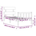 vidaXL Cadre de lit sans matelas blanc 90x200 cm bois de pin massif