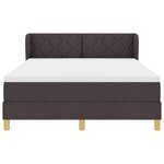 Lit box spring vidaXL avec matelas marron foncé 140x200 cm en tissus