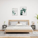 vidaXL Tables de chevet murales avec lumières LED 2 Pièces gris béton