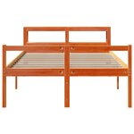 vidaXL Cadre de lit et tête de lit cire marron 150x200 cm bois de pin