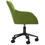Chaise fauteuil siège pivotante de bureau informatique étude clair velours vert 02_0024184