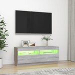vidaXL Meuble TV avec lumières LED sonoma gris 100x35x40 cm