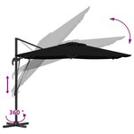 vidaXL Parasol Cantilever Roma Noir 286x285x265 cm Aluminium