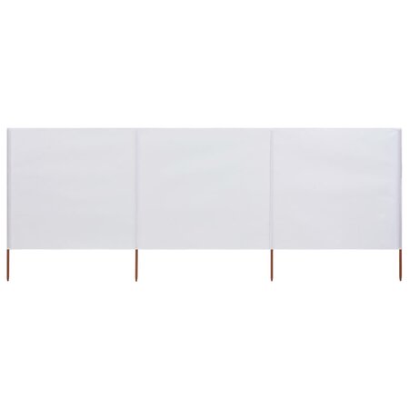 vidaXL Paravent 3 panneaux Tissu 400 x 160 cm Blanc sable