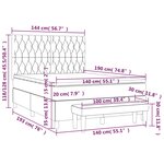 vidaXL Sommier à lattes de lit avec matelas Gris clair 140x190cm Tissu