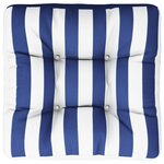 vidaXL Coussin de palette rayure bleue/blanche 60x61 5x10 cm tissu