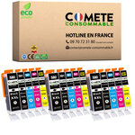 COMETE, Entreprise française - 580XL 581XL - 15 Cartouches d'encre Compatibles avec Canon PGI-580 CLI-581/ PGI580 CLI581 pour Canon Pixma TS9550 TS6550 TR8550 TR7550 (6 Noir 3 Cyan 3 Magenta 3 Jaune)
