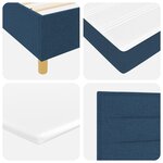 vidaXL Lit avec sommier Bleu 90x200 cm Tissu
