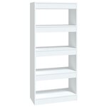 vidaXL Bibliothèque/Cloison Blanc 60x30x135 cm Bois d'ingénierie