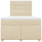vidaXL Sommier à lattes de lit avec matelas crème 120x190 cm tissu