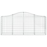 vidaXL Paniers à gabions arqués 7 Pièces 200x30x80/100 cm Fer galvanisé