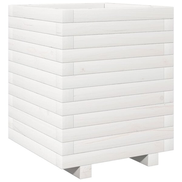 vidaXL Jardinière blanc 40x40x49 5 cm bois de pin massif