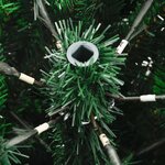 vidaXL Sapin de Noël artificiel à charnières avec baies rouges 210 cm