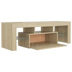 vidaXL Meuble TV avec lumières LED chêne sonoma 120x35x40 cm