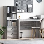 vidaXL Bureau avec rangement Gris Sonoma Bois reconstitué