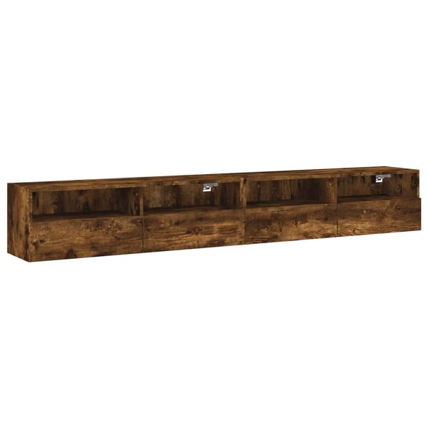 vidaXL Meubles TV muraux 2Pièces chêne fumé 100x30x30cm bois d'ingénierie