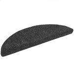 vidaXL Tapis d'escalier auto-adhésif 15 Pièces 56x17x3 cm Gris foncé
