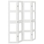 vidaXL Cloison de séparation 4 panneaux blanc bois de paulownia massif