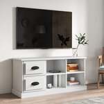 vidaXL Meuble TV blanc 102x35 5x47 5 cm bois d'ingénierie