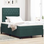 Lit Box Spring vidaXL avec Matelas Vert Foncé 120x200 cm Velours