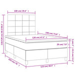 vidaXL Sommier à lattes de lit matelas LED gris foncé 120x190 cm tissu