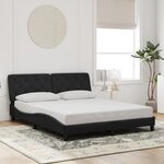 vidaXL Cadre de lit avec LED sans matelas noir 160x200 cm velours