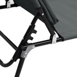 vidaXL Chaise longue pliante gris tissu oxford acier enduit de poudre