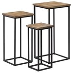 vidaXL Ensemble de tables pour plante 3 Pièces Teck recyclé