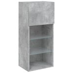 vidaXL Meuble TV avec lumières LED gris béton 40 5x30x90 cm