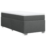vidaXL Sommier à lattes de lit avec matelas Gris foncé 90x200 cm Tissu